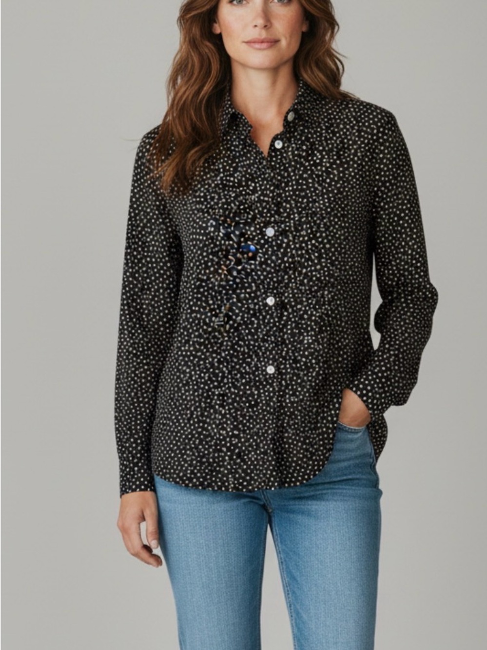 Vince Celestial Polka Dot SilkShirt made of size M
